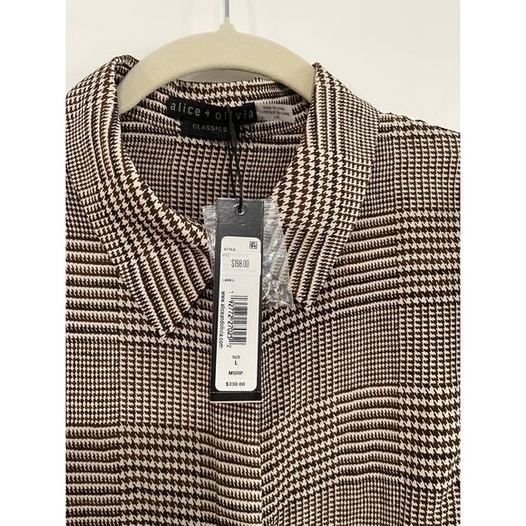 NWT Alice + Olivia Willa Scrunch Sleeve Silk Blouse Size Large - Picture 3 of 5